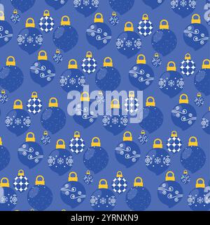 Motif d'ornement de Noël bleu et blanc vecteur Illustration de Vecteur