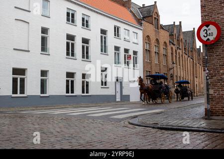 Architecture historique dans les rues de Bruges, Belgique. Paysage urbain de Bruges. Banque D'Images