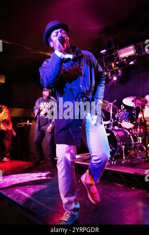 Roots Manuva, (alias Rodney Smith) en concert au Birmingham HMV ; 30 janvier 2012. Banque D'Images