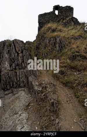 Zřícenina hradu Košťálov - ruines du château de České Středohoří / Košťálov - hauts plateaux du centre tchèque Banque D'Images