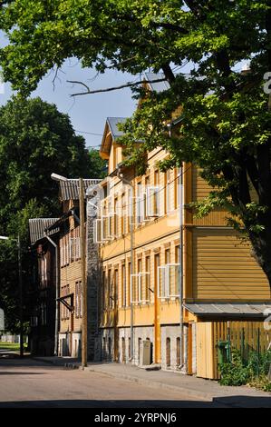 maisons en bois du quartier de Kalamaja,Tallinn,estonie,europe du nord//Wooden Houses of Kalamaja district,Tallinn,estonie,europe du Nord Banque D'Images