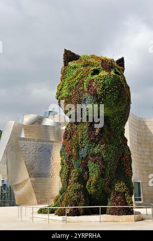 Œuvres de 'chiot' de Jeff Koons, Musée Guggenheim, Bilbao, province de Gascogne, pays Basque, Espagne, Europe Banque D'Images