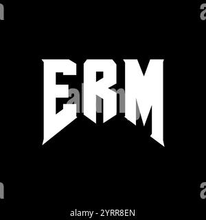 Conception de logo de lettre ERM pour la société de technologie. Combinaison de couleurs noir et blanc de conception de logo ERM. Logo ERM, vecteur ERM, conception ERM, icône ERM, ALPHE ERM Illustration de Vecteur