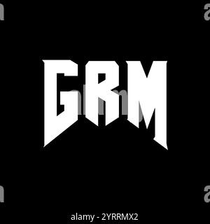 Conception de logo de lettre GRM pour la société de technologie. Combinaison de couleurs noir et blanc de conception de logo GRM. Logo GRM, vecteur GRM, conception GRM, icône GRM, GRM alph Illustration de Vecteur