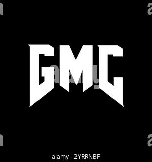 Logo GMC Letter pour une entreprise technologique. Logo GMC combinaison de couleurs noir et blanc. Logo GMC, vecteur GMC, design GMC, icône GMC, alph GMC Illustration de Vecteur