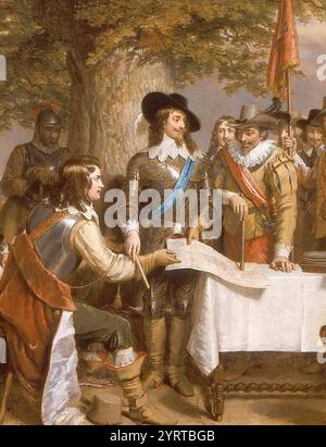 Charles Landseer - la veille de la bataille de Edge Hill, 1642 recadrée. Banque D'Images