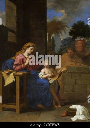 Charles le Brun (1619-1690) - la Sainte famille Banque D'Images