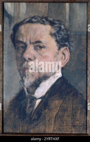 Charles-Jean-Louis Courtry - Autoportrait de Charles Courtry (1846-1897), graveur - P539 Banque D'Images