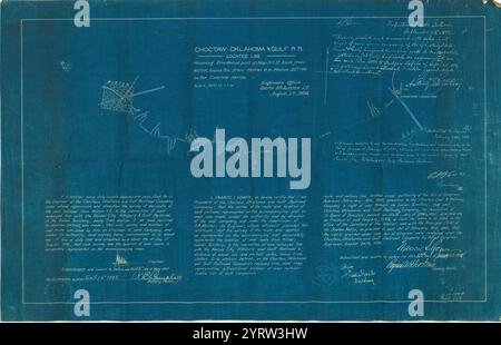 Choctaw, Oklahoma, and Gulf Railroad, Located Line, montrant la partie partielle de la carte no 12 est de Winster, territoire indien, de la station 0 à la station 347 40 dans la nation Choctaw Banque D'Images
