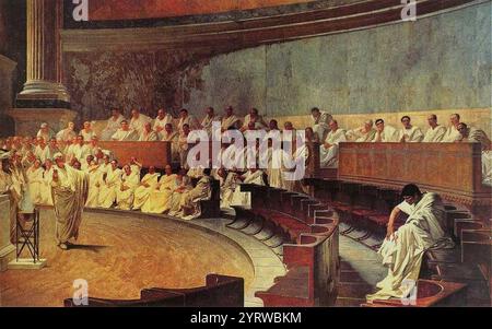 Cicéron dénonce Catiline au Sénat romain par Cesare Maccari - 3. Banque D'Images