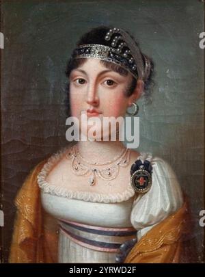 Cercle de Zacarias González Velázquez - Retrato de la infanta Maria Luisa. Banque D'Images