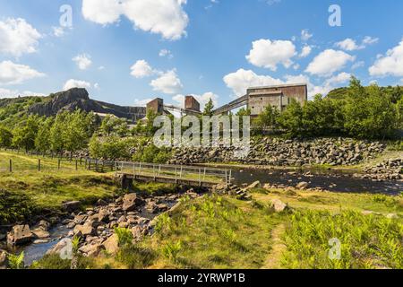 Près de Forest-in-Teesdale, comté de Durham, Angleterre, Royaume-Uni - 15 juin 2023 : une carrière près de la rivière Tees entre High Force et Bleabeck Force Banque D'Images