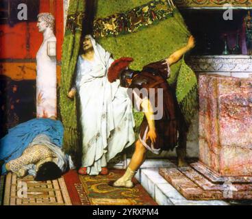 Claudius reçoit l'hommage en tant que nouvel empereur après le meurtre de son prédécesseur. Détail de la peinture Un empereur romain 41AD de Lawrence Alma Tadema Banque D'Images