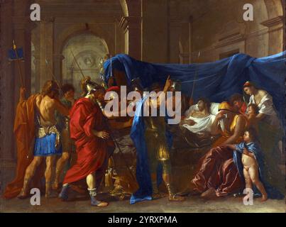 La mort de Germanicus (Nicholas Poussin, 1627). 41 EC, l'empereur romain Gaius Jules César Augustus Germanicus (Caligula) a été assassiné. Banque D'Images