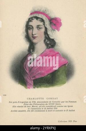 Charlotte Corday l'assassin de Marat, 1793. Banque D'Images