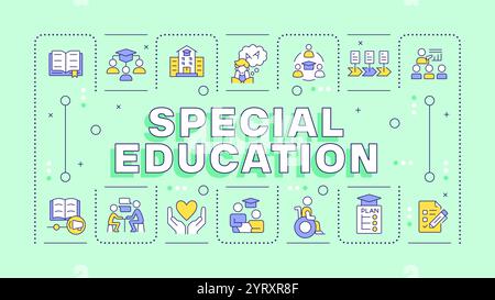 Concept de mot vert clair pour l'éducation spéciale Illustration de Vecteur