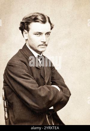 Robert Lincoln était par coïncidence présent ou à proximité lorsque trois assassinats présidentiels ont eu lieu. Lincoln e était à la Maison Blanche quand son père a été abattu et s'est rendu sur le lit de mort de son père. Lincoln est un témoin oculaire lorsque Charles J. Guiteau tire sur le président James A. Garfield alors qu'il était secrétaire à la Guerre de Garfield à l'époque. Lincoln était à l'exposition panaméricaine de 1901 à Buffalo, New York, quand le président William McKinley a été abattu. Photographie montrant le portrait de Robert Todd Lincoln, fils d'Abraham Lincoln en 1865. Banque D'Images