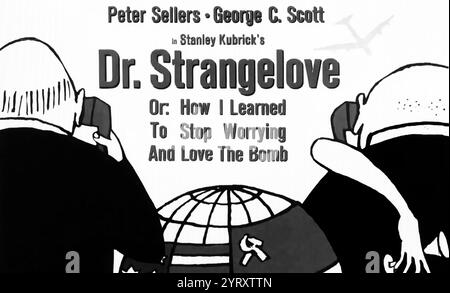Capture d'écran de la bande-annonce de la hotline utilisée dans le film de la Guerre froide 'Dr Strangelove'. 1963. Banque D'Images