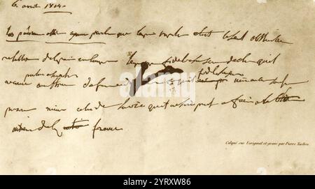 Le document d'abdication de Napoléon Ier ; 1815. Banque D'Images