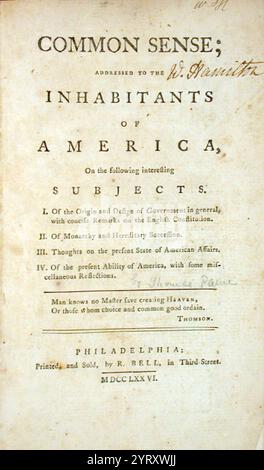 Les articles de la Confédération et de l'Union perpétuelle sont un accord entre les 13 états des États-Unis, anciennement les treize colonies, qui a servi de premier cadre de gouvernement de la nation. Il a été débattu par le deuxième Congrès continental à Independence Hall à Philadelphie entre juillet 1776 et novembre 1777, et finalisé par le Congrès le 15 novembre 1777. Elle est entrée en vigueur le 1er mars 1781, après avoir été ratifiée par les 13 états coloniaux. Banque D'Images