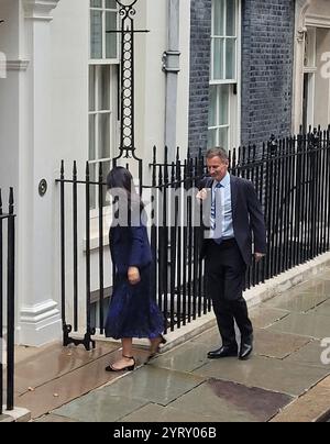 Le chancelier britannique de l'Échiquier Jeremy Hunt arrive au 11 Downing Street, le dernier jour de son mandat. 5 juillet b2024 Banque D'Images