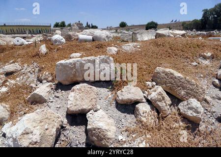 Ruines de Bayt Jibrin (Beit Guvrin), Israël. Au VIIIe siècle av. J.-C., le village faisait partie du Royaume de Juda. Après la tourmente de la première guerre judéo-romaine et la révolte de Bar Kokhba, la ville est devenue une colonie romaine florissante et un centre administratif majeur sous le nom d'Eleutheropolis. Le site a été fouillé par Victor Guérin en 1863. Banque D'Images