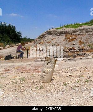 Ruines de Bayt Jibrin (Beit Guvrin), Israël. Au VIIIe siècle av. J.-C., le village faisait partie du Royaume de Juda. Après la tourmente de la première guerre judéo-romaine et la révolte de Bar Kokhba, la ville est devenue une colonie romaine florissante et un centre administratif majeur sous le nom d'Eleutheropolis. Le site a été fouillé par Victor Guérin en 1863. Banque D'Images