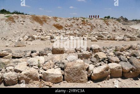 Ruines de Bayt Jibrin (Beit Guvrin), Israël. Au VIIIe siècle av. J.-C., le village faisait partie du Royaume de Juda. Après la tourmente de la première guerre judéo-romaine et la révolte de Bar Kokhba, la ville est devenue une colonie romaine florissante et un centre administratif majeur sous le nom d'Eleutheropolis. Le site a été fouillé par Victor Guérin en 1863. Banque D'Images