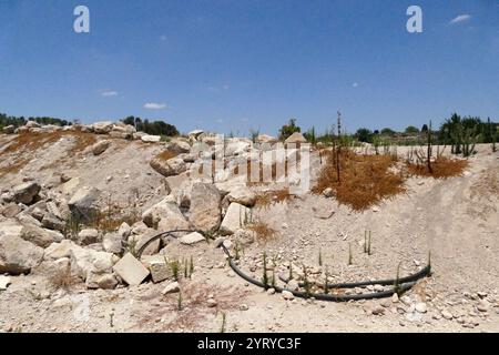 Ruines de Bayt Jibrin (Beit Guvrin), Israël. Au VIIIe siècle av. J.-C., le village faisait partie du Royaume de Juda. Après la tourmente de la première guerre judéo-romaine et la révolte de Bar Kokhba, la ville est devenue une colonie romaine florissante et un centre administratif majeur sous le nom d'Eleutheropolis. Le site a été fouillé par Victor Guérin en 1863. Banque D'Images