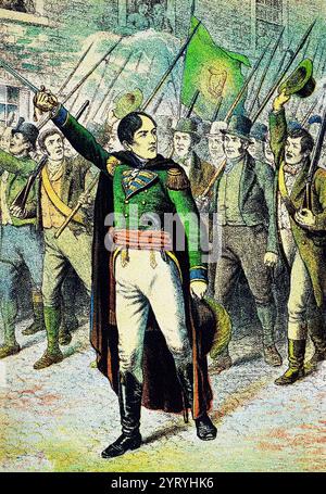 Robert Emmet a dirigé la rébellion irlandaise de 1803 par les républicains irlandais dans une tentative de s'emparer du siège du gouvernement britannique en Irlande et de lancer une insurrection nationale. Emmet, a été exécuté Banque D'Images