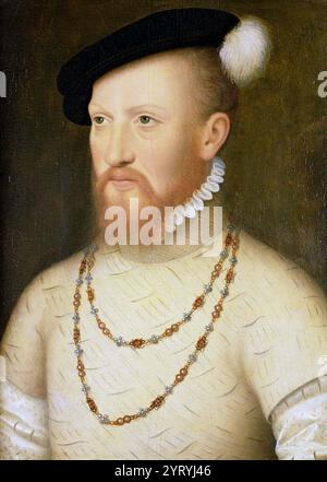 Portrait d'Edward Seymour, comte de Hertford et 1er duc de Somerset, v. 1500 ? Exécuté en 1552, situé à Weston Park, administrateurs de la Weston Park Foundation, frère de Jane Seymour, oncle d'Edward VI Lord Protector sous le règne d'Edward jusqu'à ce qu'il tombe de la faveur et soit exécuté. Banque D'Images