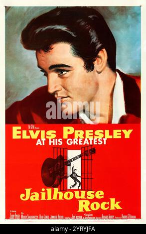 Affiche pour le film américain de 1957, Jailhouse Rock, avec Elvis Presley. Banque D'Images