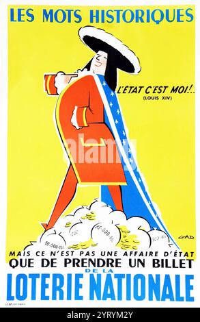 ? L'Etat, c'est moi ? (Je suis l'État), dicton attribué à Louis XIV, roi de France. Il aurait été dit le 13 avril 1655 devant le Parlement de Paris. L'expression symbolise la monarchie absolue et l'absolutisme. Banque D'Images