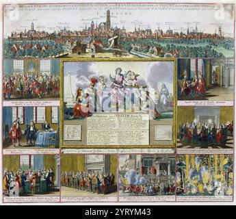 Traité d'Utrecht 1713. imprimé couleur du xviiie siècle. Biblioth?que nationale de France. Banque D'Images