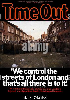 Time Out Magazine avril 17-23 1981, couverture des émeutes de Londres et Brixton. Banque D'Images