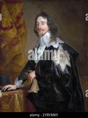 Charles I (1600 ? 1649) Roi d'Angleterre, d'Écosse et d'Irlande du 27 mars 1625 jusqu'à son exécution en 1649. Roi Charles 1 portant l'ordre de la Jarretière . Par Anthony van Dyck. Banque D'Images