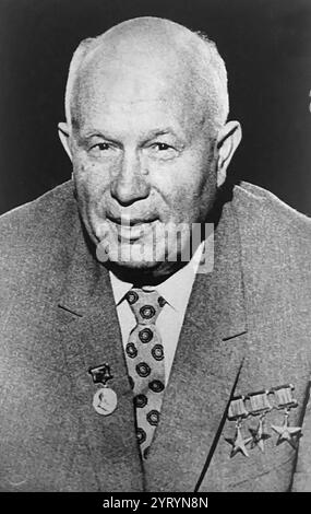 Nikita Sergeyevich Khrouchtchev ( 1894 ? 1971) premier secrétaire du Parti communiste de l'Union soviétique de 1953 à 1964, et président du Conseil des ministres (premier ministre) de 1958 à 1964 Banque D'Images