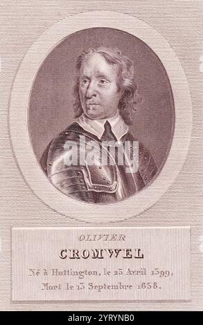 Oliver Cromwell est Lord protecteur du Commonwealth britannique. 1657 Banque D'Images