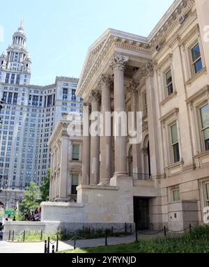 David N. Dinkins Municipal Building et New York County Courthouse, Centre Street, à l'est de Chambers Street, dans le quartier Civic Centre de Manhattan à New York Banque D'Images