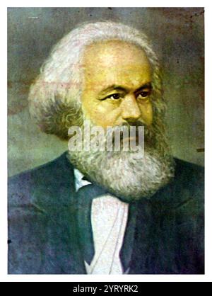 Portrait de Karl Marx (théoricien politique). Banque D'Images