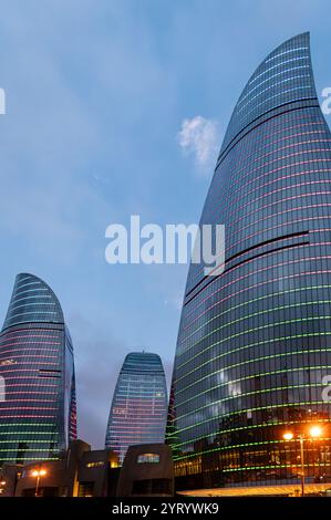Flame Towers à Baku, Azerbaïdjan Banque D'Images