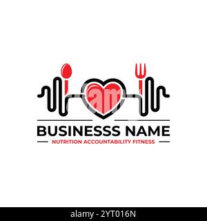 Conception de logo de fitness alimentaire pour Nutrition ou Supplément concept. Illustration vectorielle Illustration de Vecteur