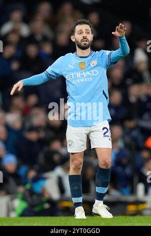 Stade Etihad, Manchester, Royaume-Uni. 4 décembre 2024. Premier League Football, Manchester City contre Nottingham Forest ; Bernardo Silva de Manchester City Gestures Credit : action plus Sports/Alamy Live News Banque D'Images