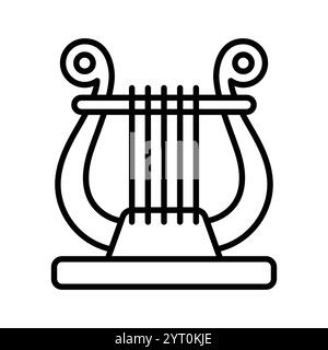 Téléchargez cette icône premium de harpe, instrument de musique grec Illustration de Vecteur