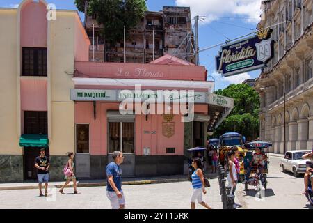 Le célèbre lieu El Floridita où Ernst Hemingway se trouvait dans le centre-ville de la Habana, la Havane, Cuba Banque D'Images