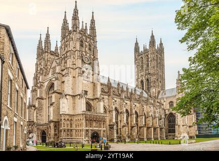 Extérieur de la cathédrale de Canterbury, Kent, Angleterre Banque D'Images