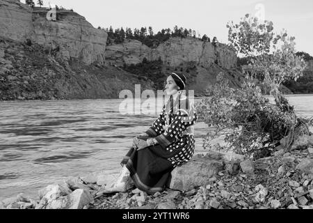 États-Unis ; Montana, Billings, Lakisha Flores, Crow Tribe MR 0635 Banque D'Images