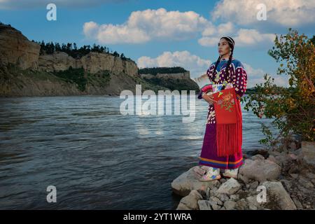 États-Unis ; Montana, Billings, Lakisha Flores, Crow Tribe MR 0635 Banque D'Images