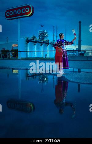 États-Unis ; Montana, Billings, Lakisha Flores, Crow Tribe MR 0635 Banque D'Images