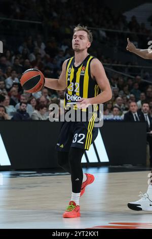 Arturs Zagars de Fenerbahce Istanbul lors du match de la saison régulière de Turkish Airlines EuroLeague Round 14 entre le Real Madrid et Fenerbahce Beko Is Banque D'Images